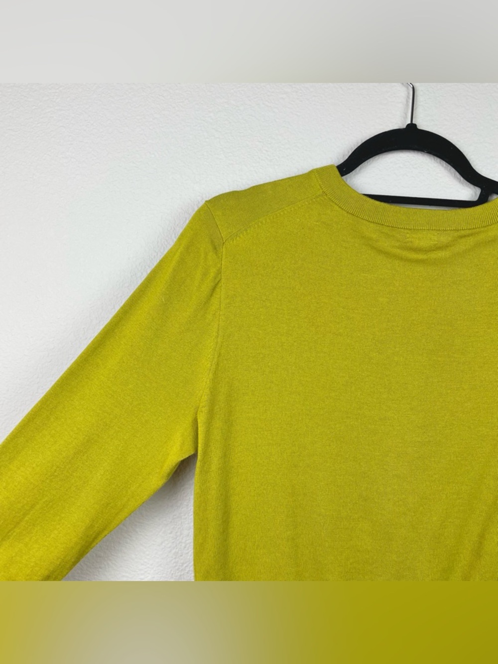 J. Crew Women's Large Chartreuse 3/4 Sleeve Button Front 100% Cotton Cardigan - Picture 14 of 16